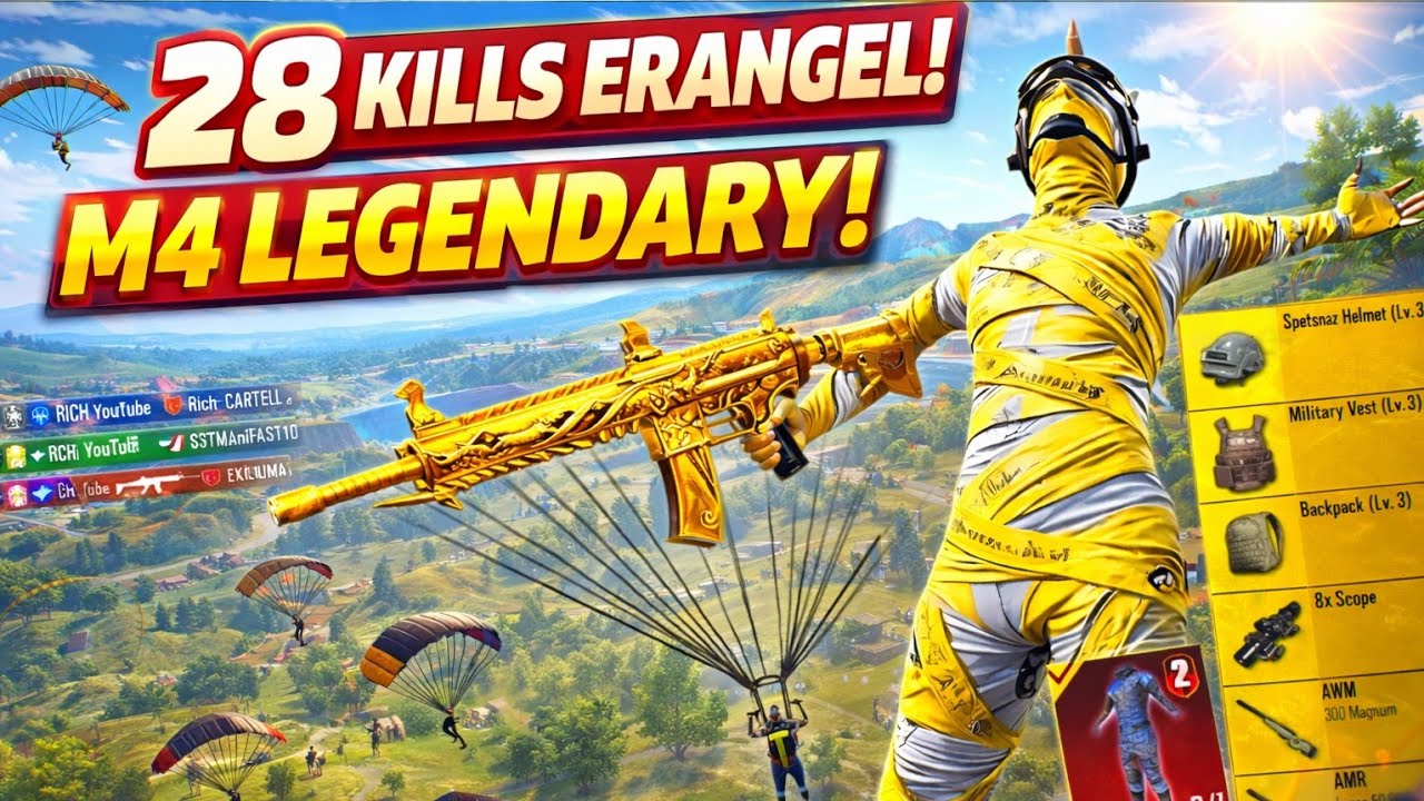 PUBG Mobile Erangel – 28 Kills M4 Madness! 2026