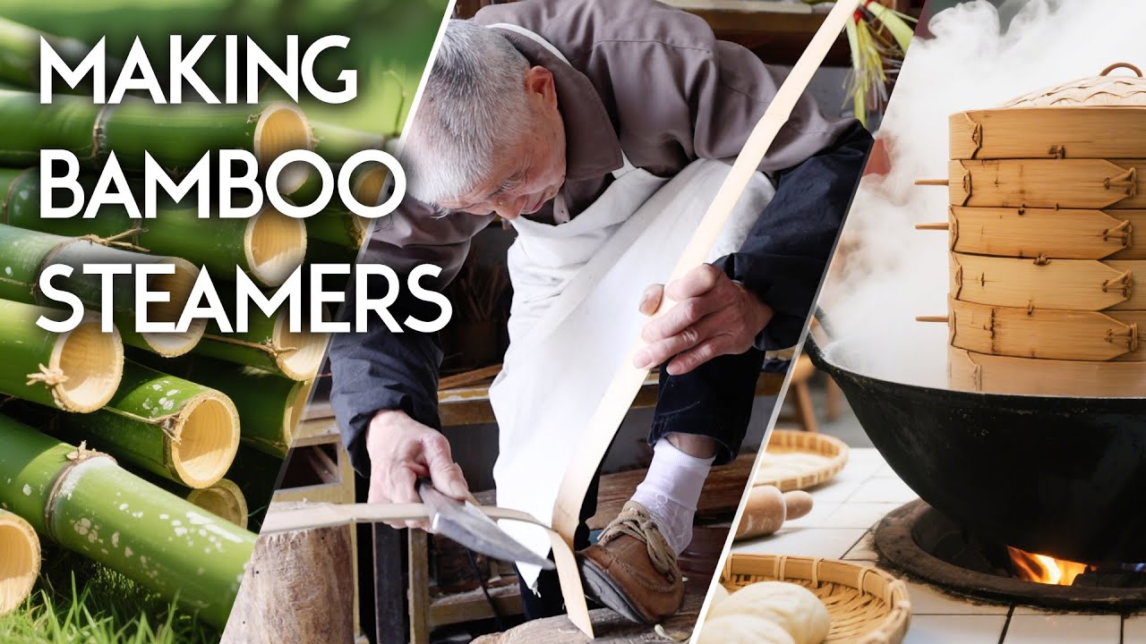 How is bamboo turned into a steamer basket?