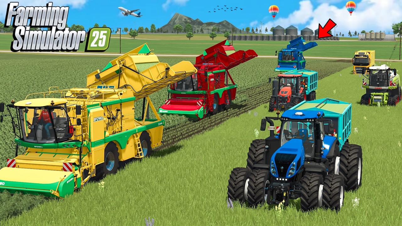 MEGA Green Beans Harvest Begins on a Huge Field | Farming Simulator 25