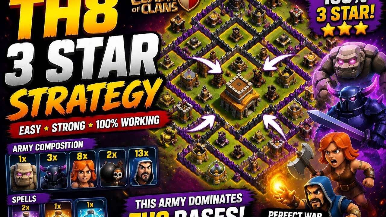 💀 THIS TH8 ATTACK IS TOO OP! 3 STAR Every Time!