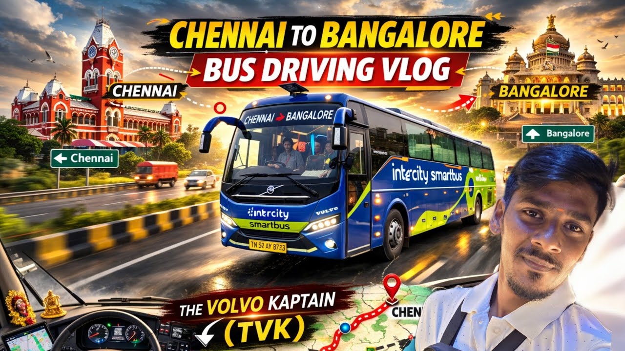 🔥Chennai to bangalore🔥driving Vlog 🤩Intercity😃 Ashok Leyland bs6 13.5 meter Prakash capella🤩 தமிழ்🤩