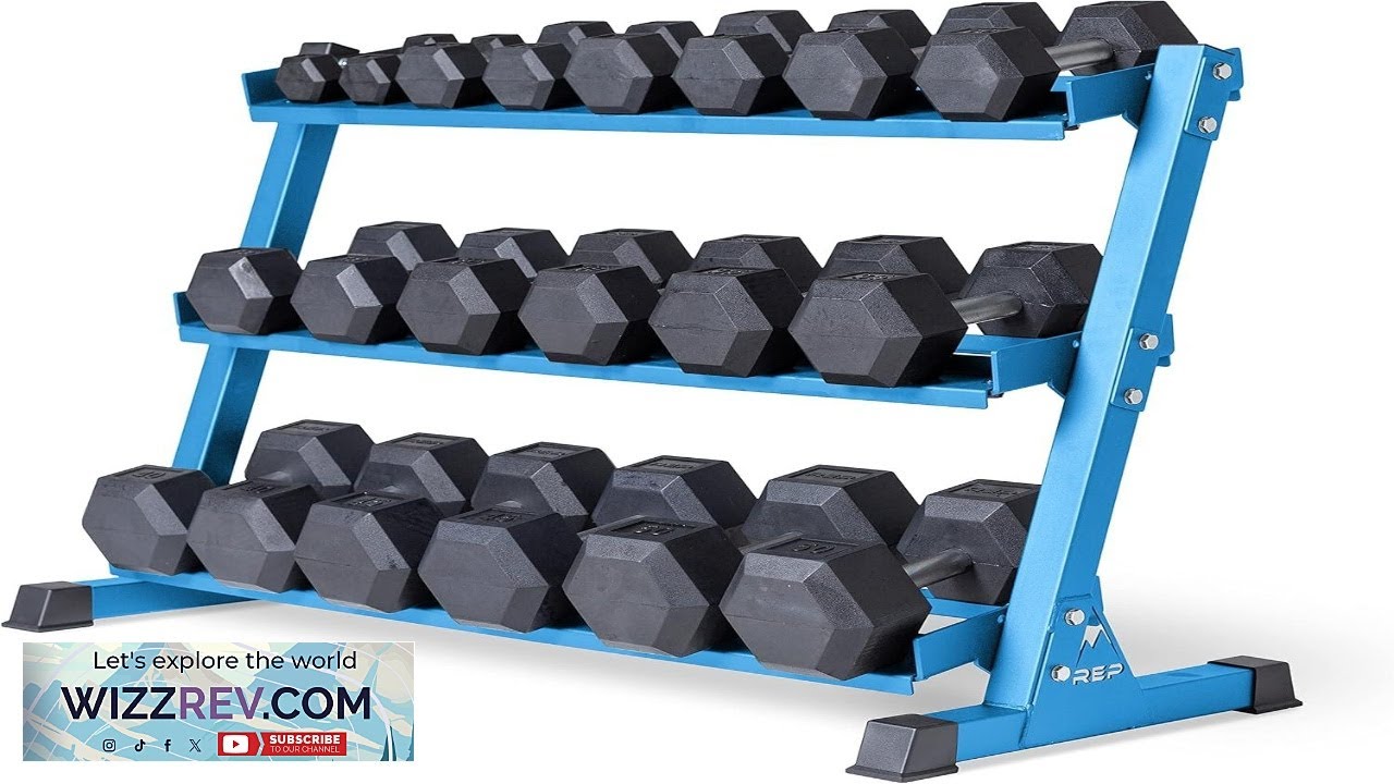 Rep Rubber Hex Dumbbell Sets with Racks. 5-50 5-75 or 5-100 LB Review