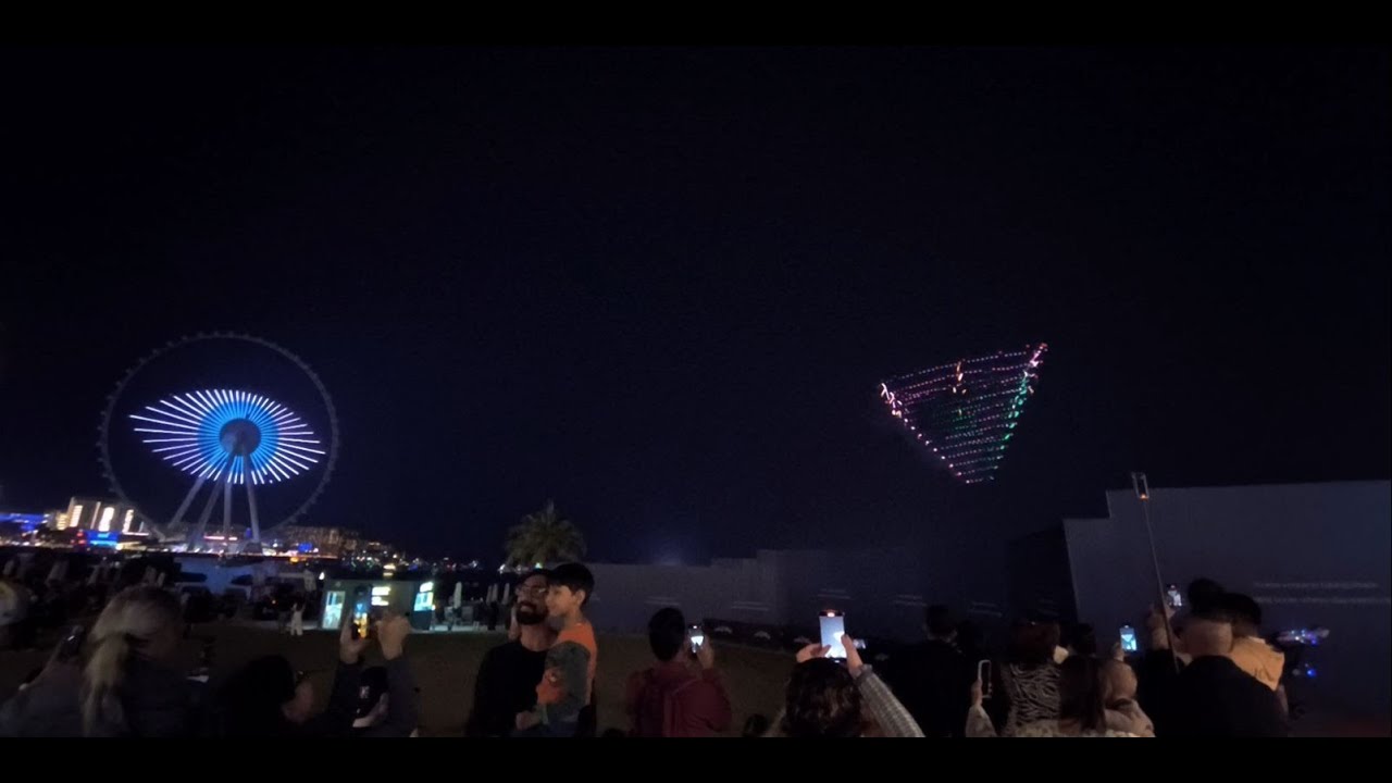 Spectacular Dubai Eye | Amazing Dubai 1000 drones show |JBR |The Beach