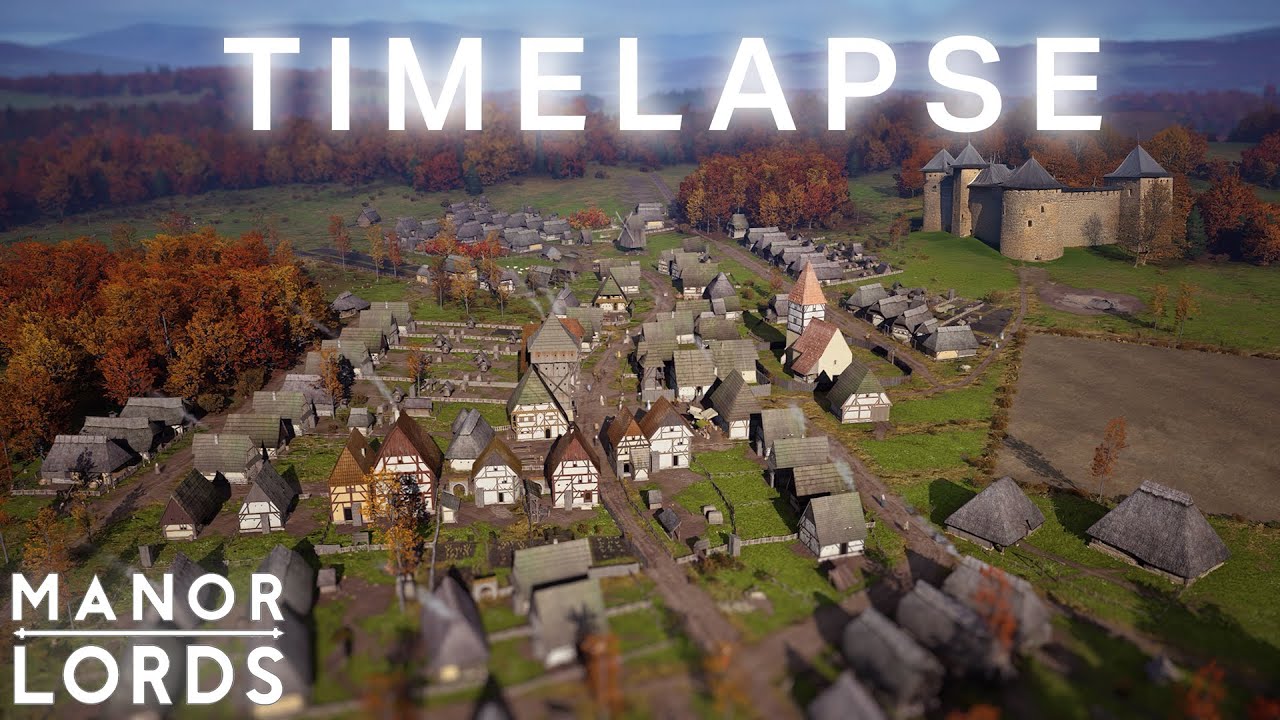 Manor Lords Town Building Time lapse #manorlords