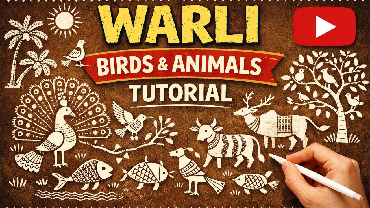 Traditional Warli Art Birds & Animals  