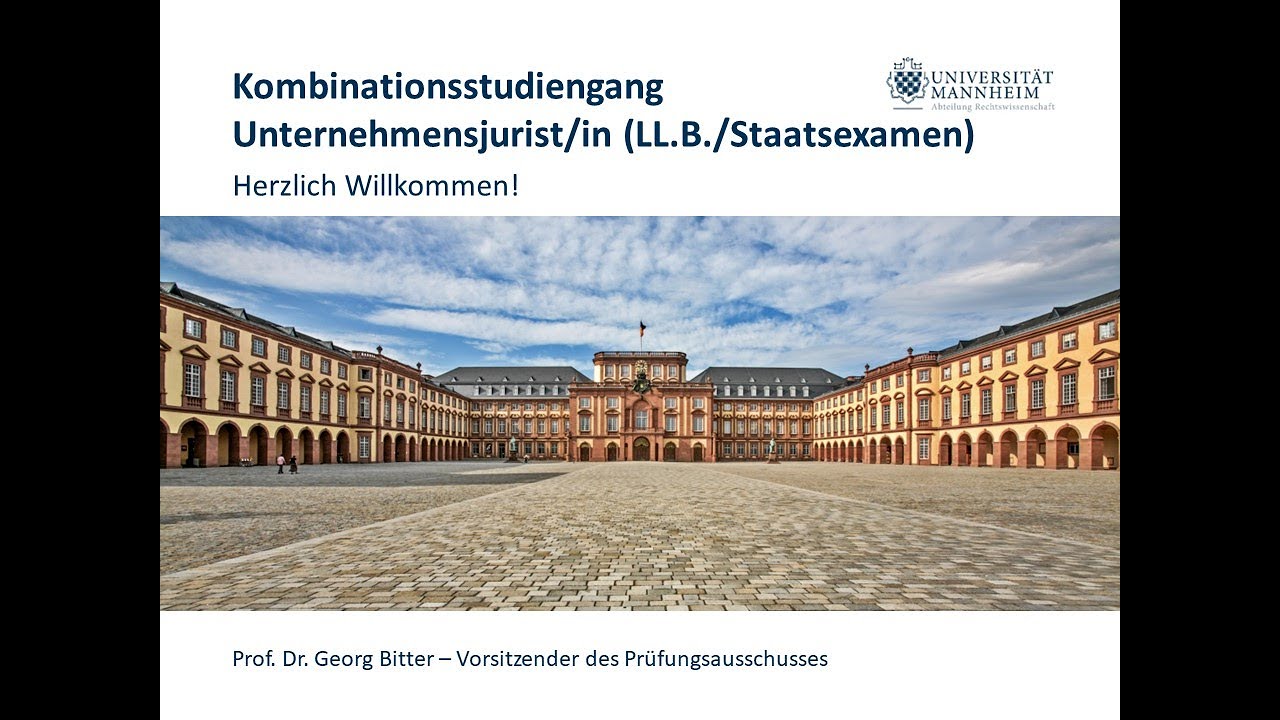 Erstsemesterbegrüßung 2024 - Bachelor Unternehmensjurist/in (Universität Mannheim)