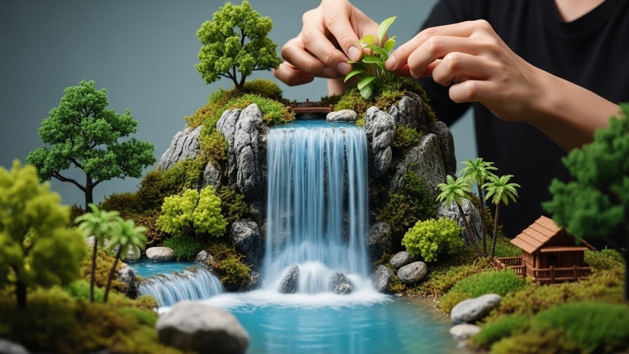 Creating a Stunning Miniature Waterfall Diorama | Satisfying Craft