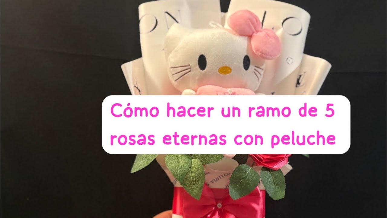 Cómo hacer un ramo de 5 rosas eternas con peluche #rosaseternas #ramos #diy #tutorial