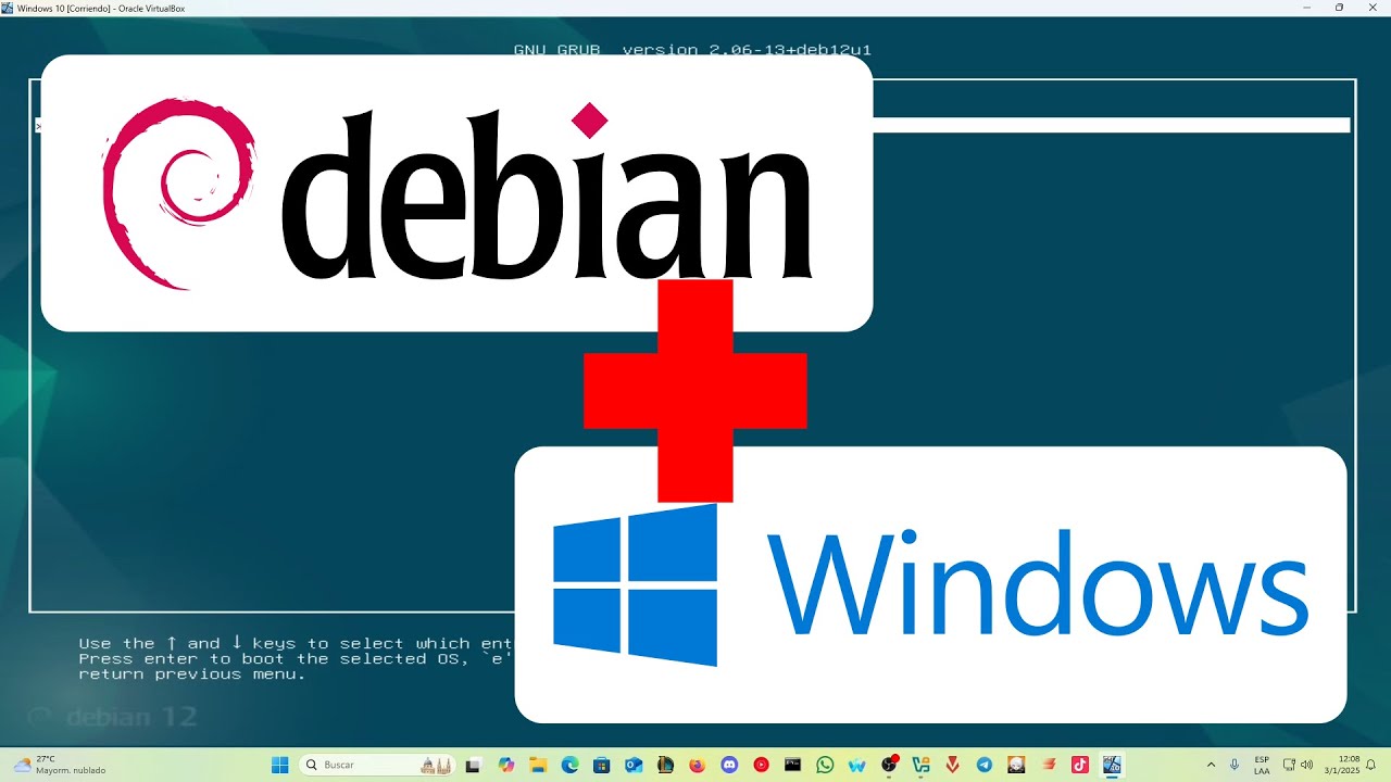 Instalar Debian junto (dualboot) a Windows (8, 10 u 11) | Instalador FLISOL