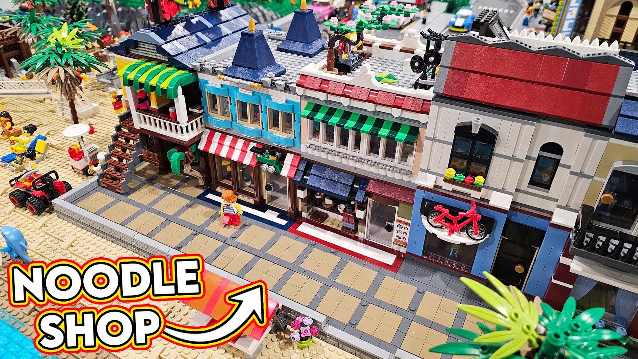 LEGO Noodle Shop Modular Building Built & Placed!