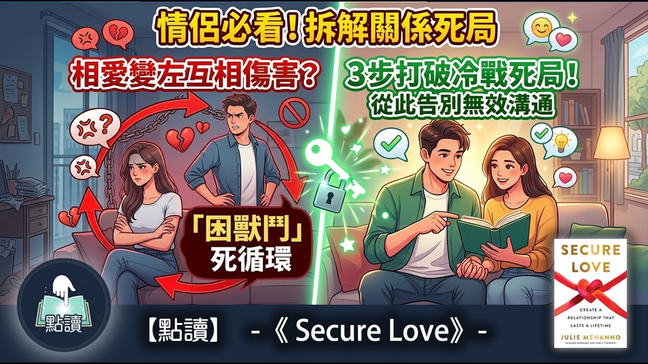 【 點讀 】相愛變左互相傷害？拆解情侶「困獸鬥」的死循環，3步打破冷戰死局！從此告別無效溝通！｜《Secure Love》廣東話好書分享｜