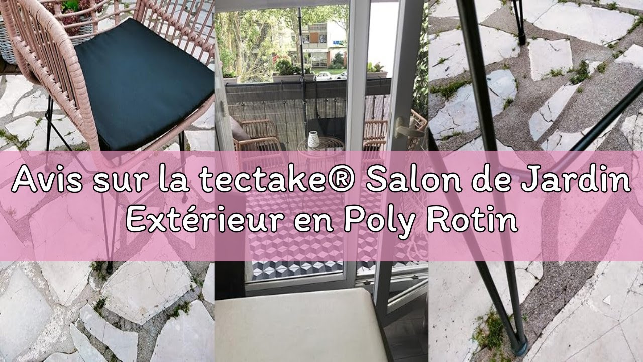Avis sur la tectake® Salon de Jardin Extérieur en Poly Rotin 2 Personnes Ensemble Fauteuils Salon et