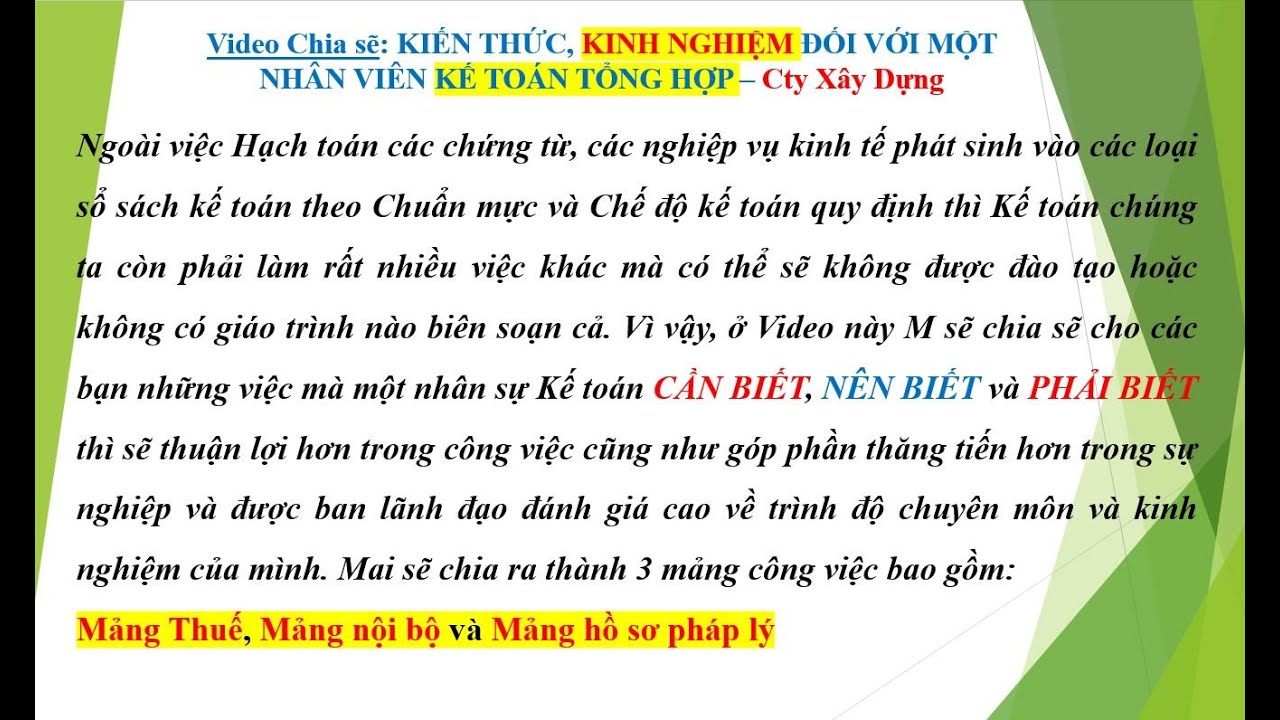 Chia sẽ Kinh nghiệm Kế Toán trong CÔNG TY XÂY DỰNG