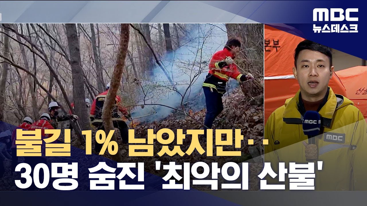 산청 산불 진화율 99%‥막바지 총력전 (2025.03.29/뉴스데스크/MBC)