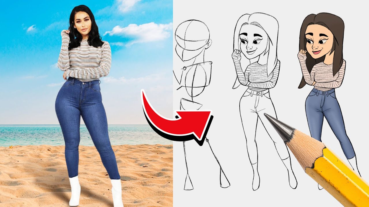 لو مش بترسم بالطريقة دي عمرك ما هتنجح في رسم الجسم | رسم سهل للمبتدئين