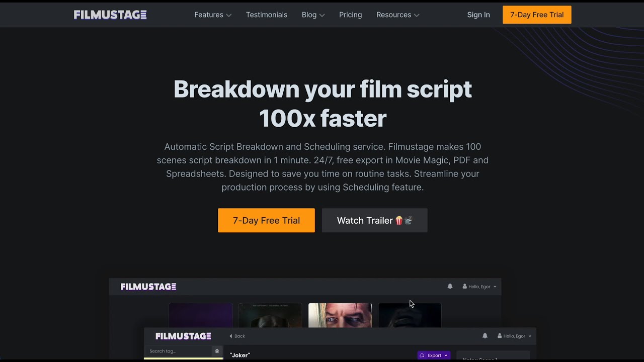 2 Minutes for Script Breakdown & Shooting Schedule?