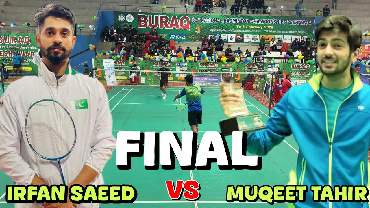 Final - National Badminton Championship Irfan saeed vs Muqeet tahir pakistan badminton 