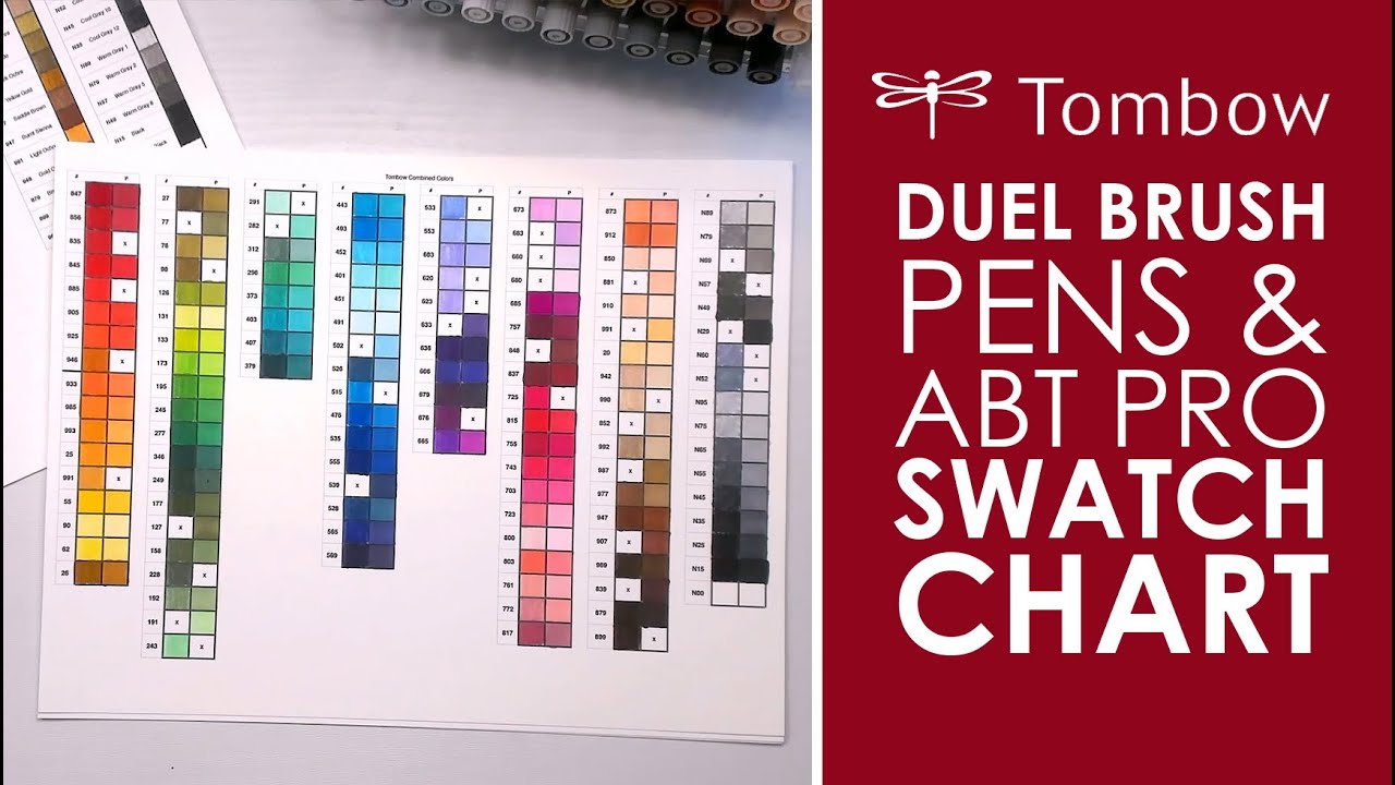 Tombow Dual Brush Pens & ABT Pro Alcohol-Based Art Marker Swatches