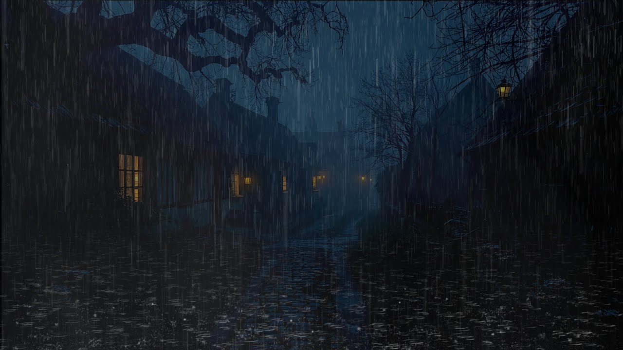 Rainy Night Ambience in an Old Village | Fall Asleep in 5 Minutes
