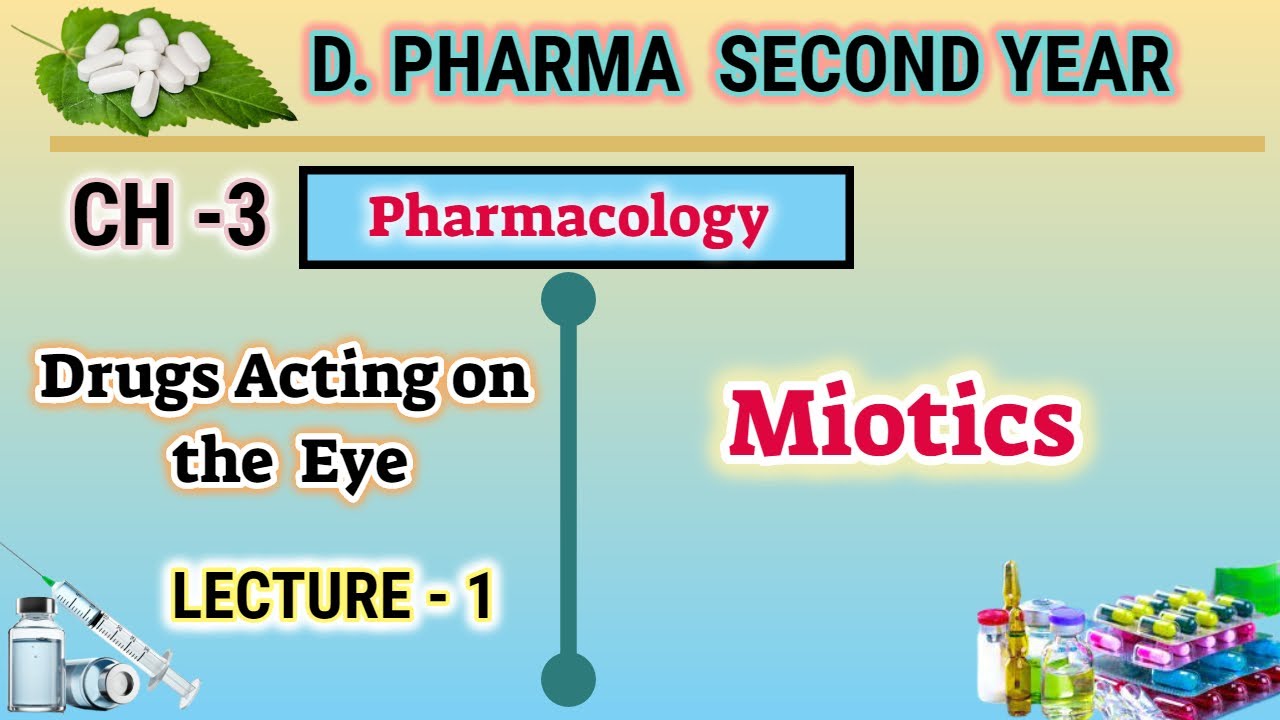 Miotics | Ch-3 | L-1 | Drugs acting on the eye | Pharmacology | D.Pharm second year