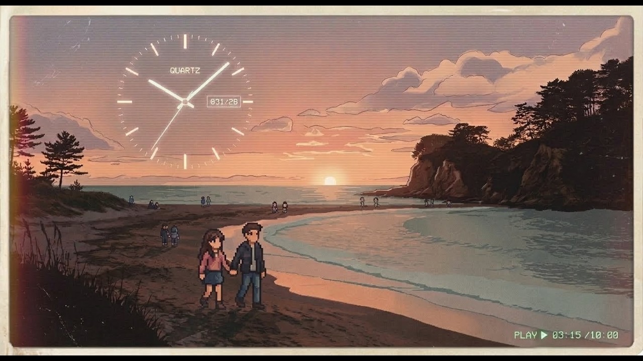 【作業用BGM】夕焼けの海と静かな波音｜勉強・作業がはかどるチルBGM【1時間】「夕焼け × Chill BGM」