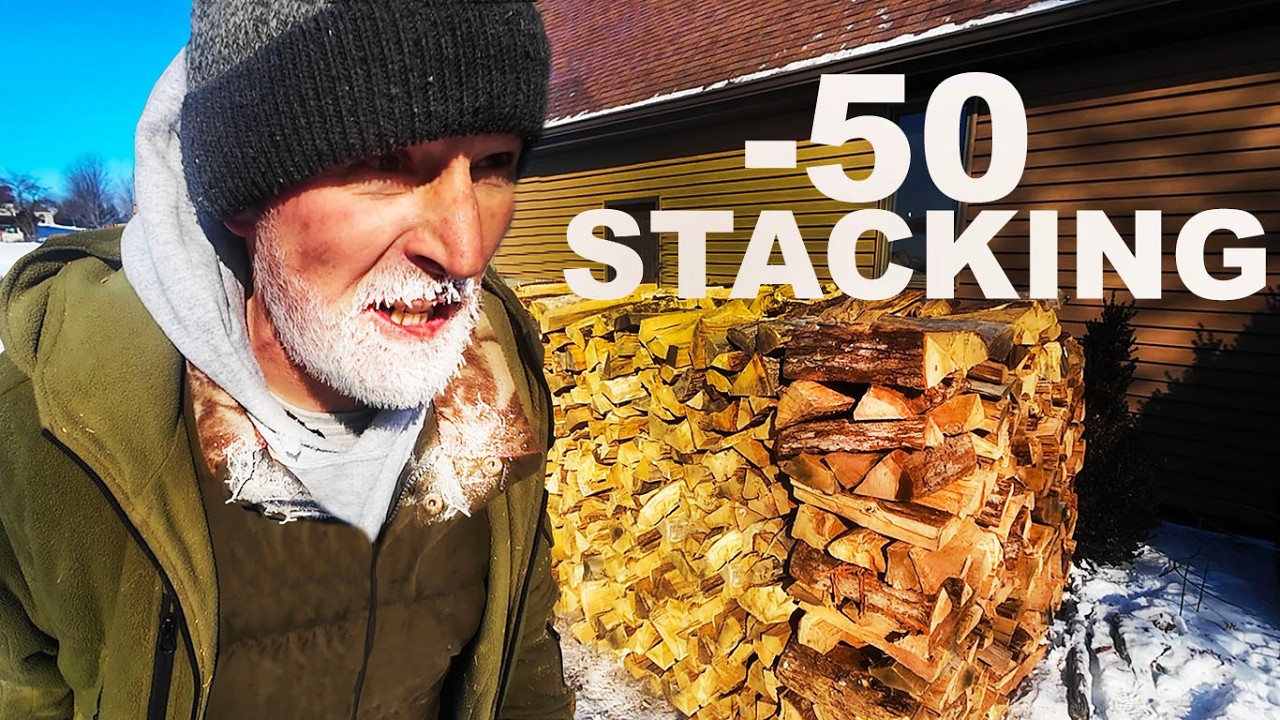 FIREWOOD  -50 BELLOW ZERO... DID MY FACE FREEZE?