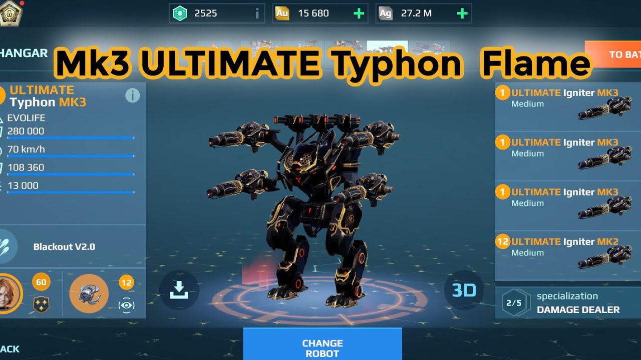 ULTIMATE TYPHON FLAME Iginiter | War robots gameplay 