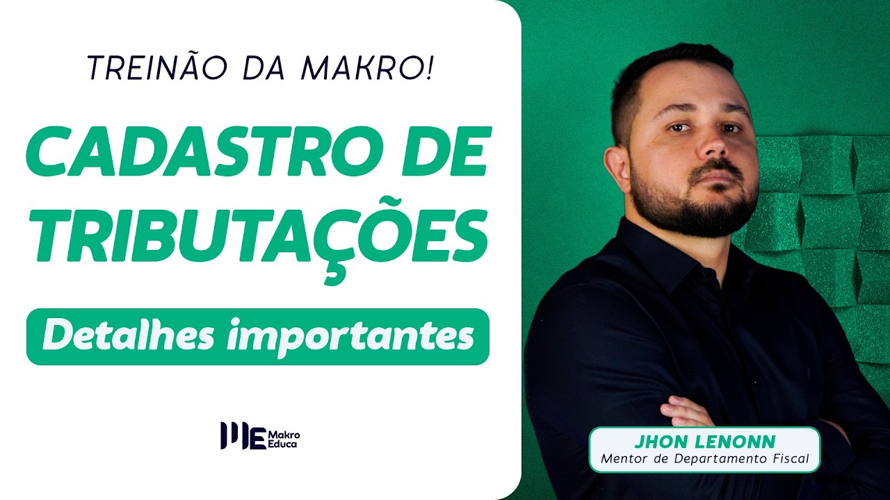Cadastro de tributações no Sistema Contábil Makro.