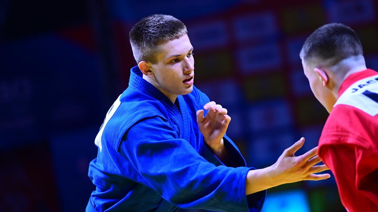 JACENKO Arturs vs ZADERIN Georgii. Cadets male 79 kg. European SAMBO Championships 2023