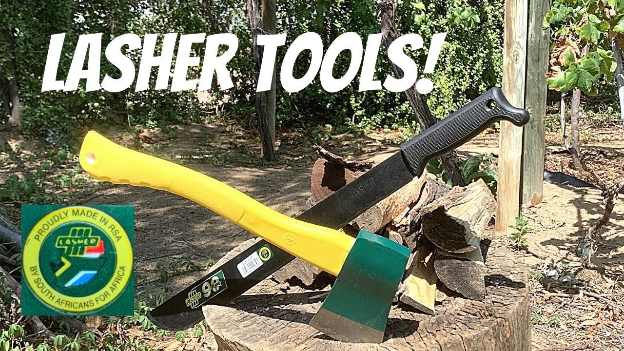 Lasher Tools, machete and hatchet.