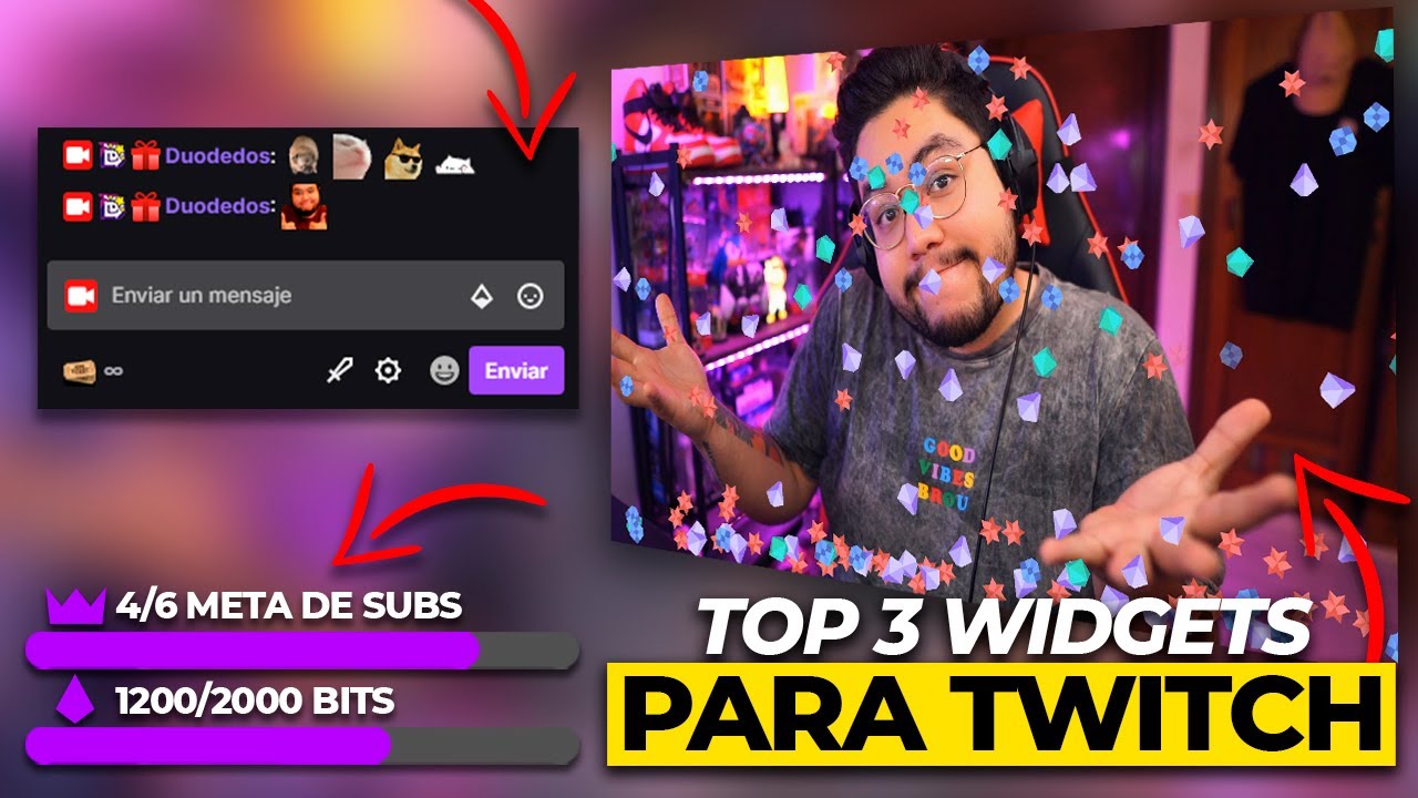 ¡TOP 3 Widgets y animaciones para directos en Twitch! (Lluvia de bits) *DESCARGA GRATIS* Duodedos