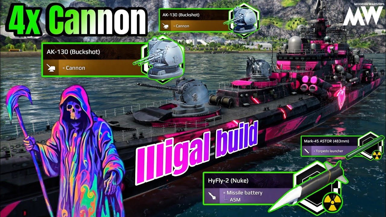 That's Illigal ☠️ 4x Buckshot With Full Nuclear Build ☢️ - Modern Warships 