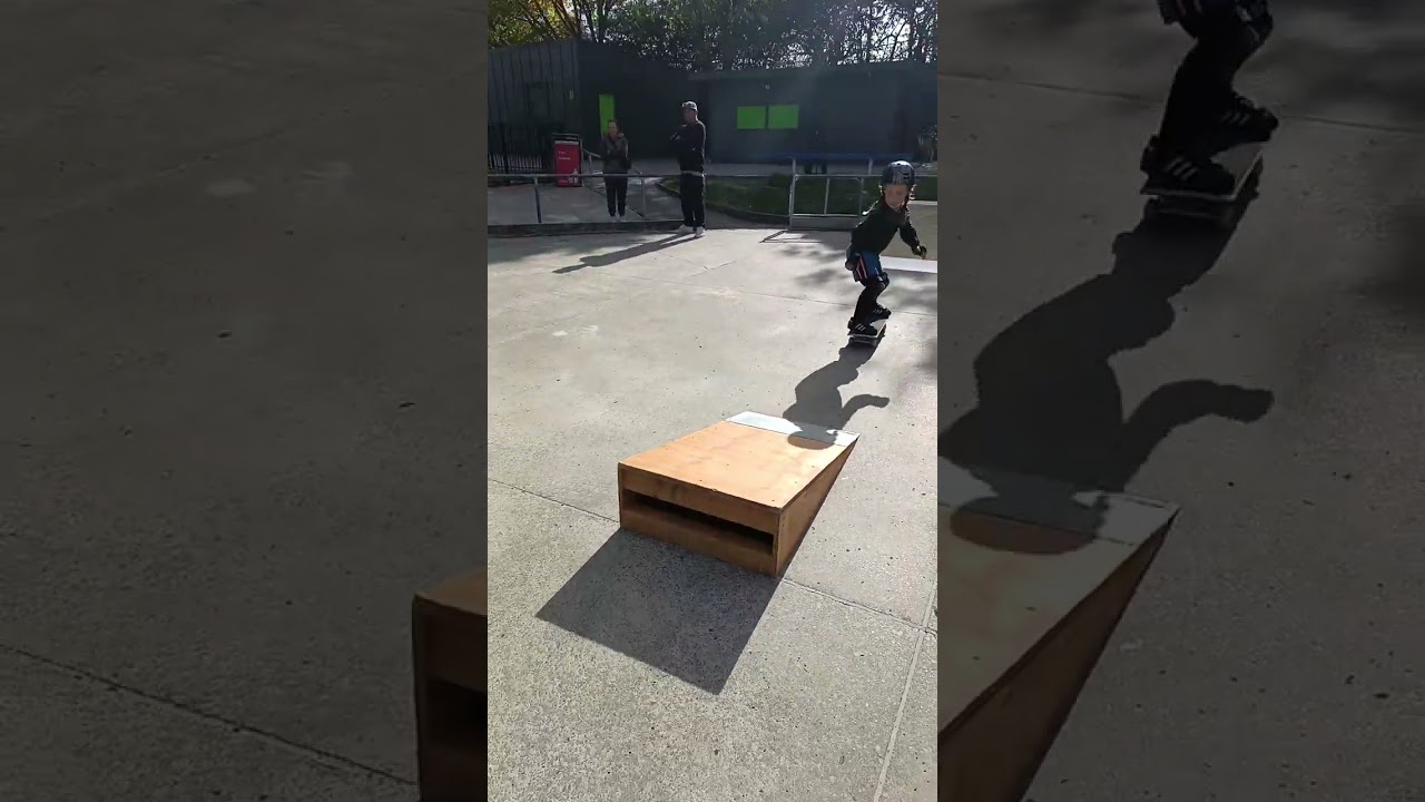 Learning wedge jumps, 5yr old skates