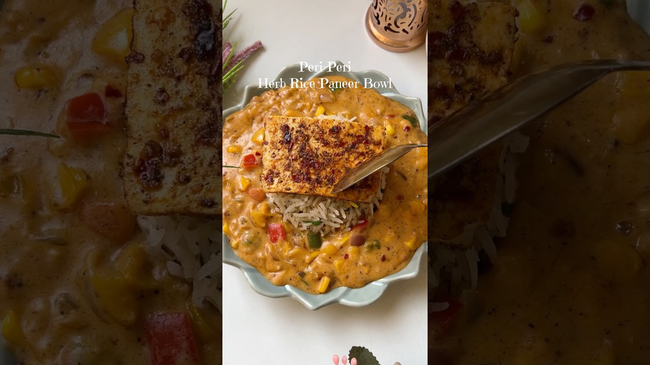 Peri Peri Herb rice paneer bowl #herbrice #shorts #short #youtubeshorts #yt #fyp #ashortaday
