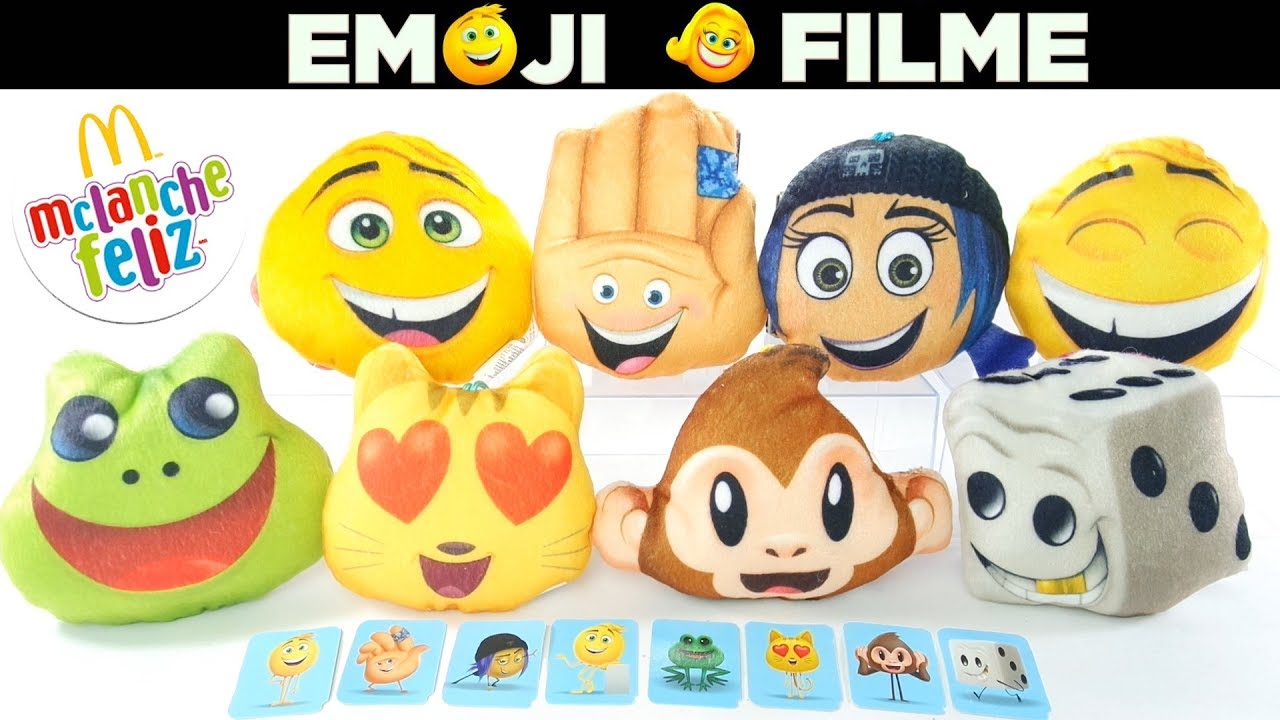 EMOJI - O FILME Coleção Completa McLanche Feliz Set/17 [Review] em portugues - chaveiros pelúcias