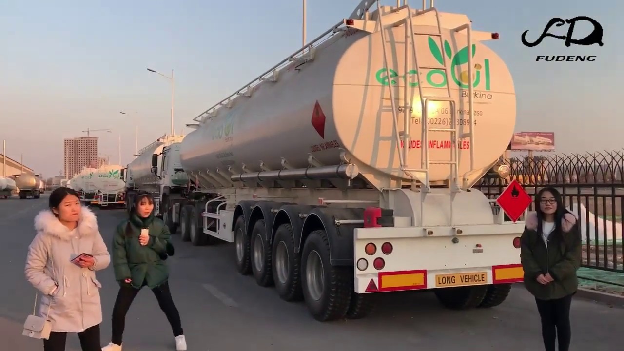 4 axles 45000 liters fuel tanker trailers fuel tank truck trailers with Sinotruk HOWO tractor truck