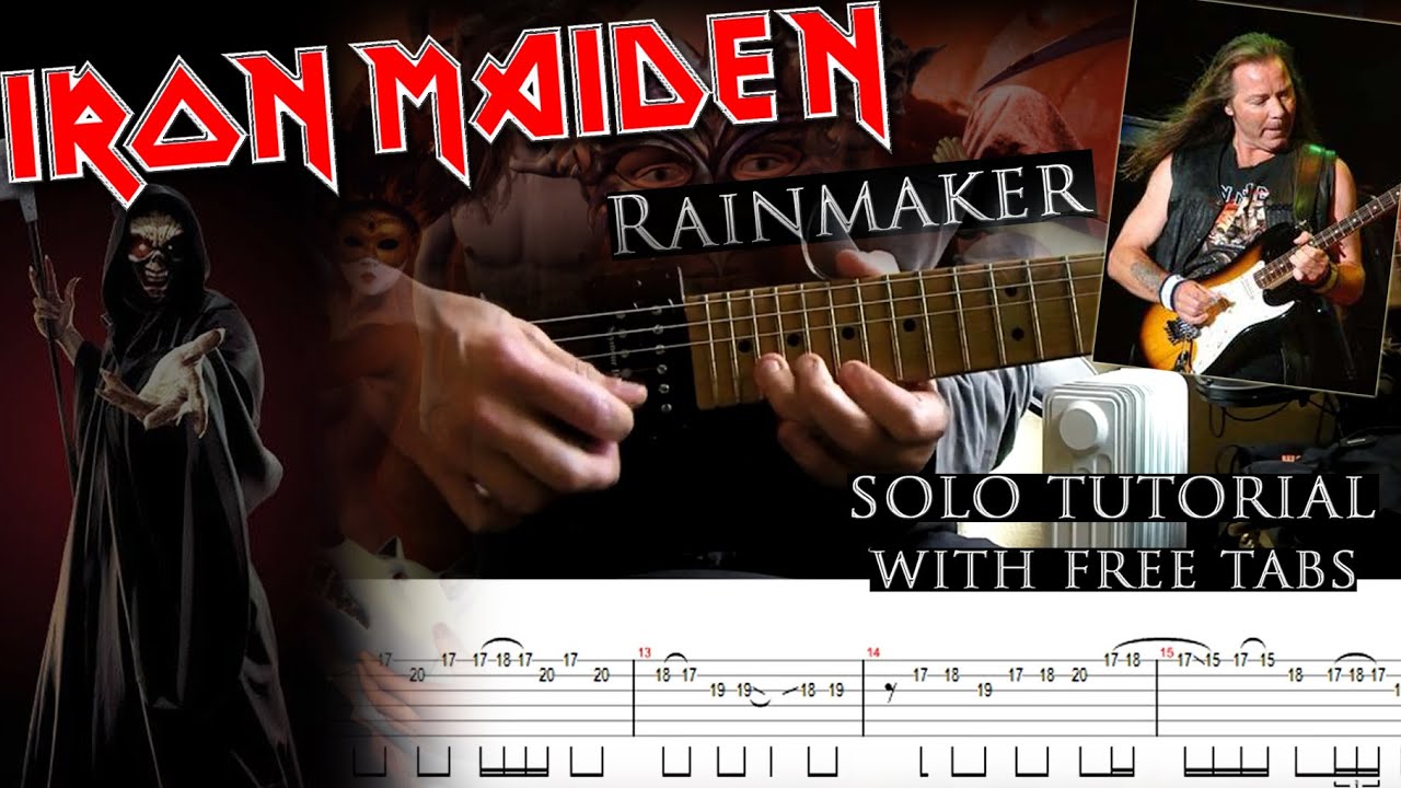 Iron Maiden - Rainmaker Dave Murray's solo lesson (with tablatures and backing tracks)