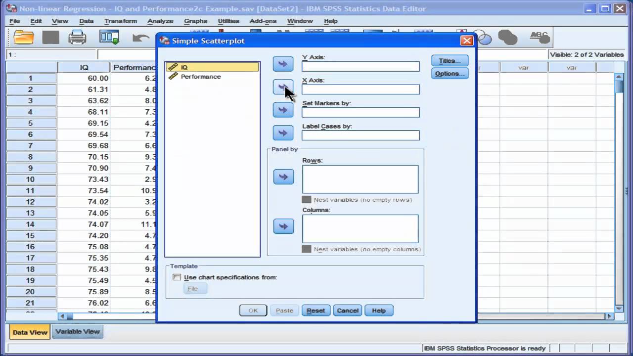 Curvilinear Regression - SPSS (part 1)