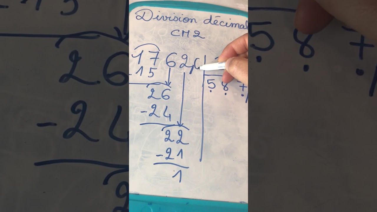 CM2 - Calcul posé division décimale 1 (aller après la virgule)
