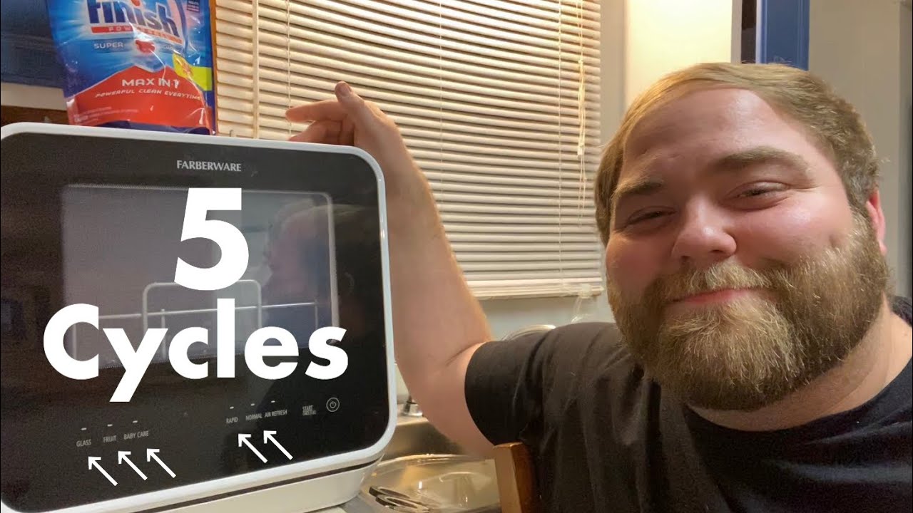 5 CYCLE WALK THROUGH - FARBERWARE COMPLETE PORTABLE COUNTERTOP DISHWASHER