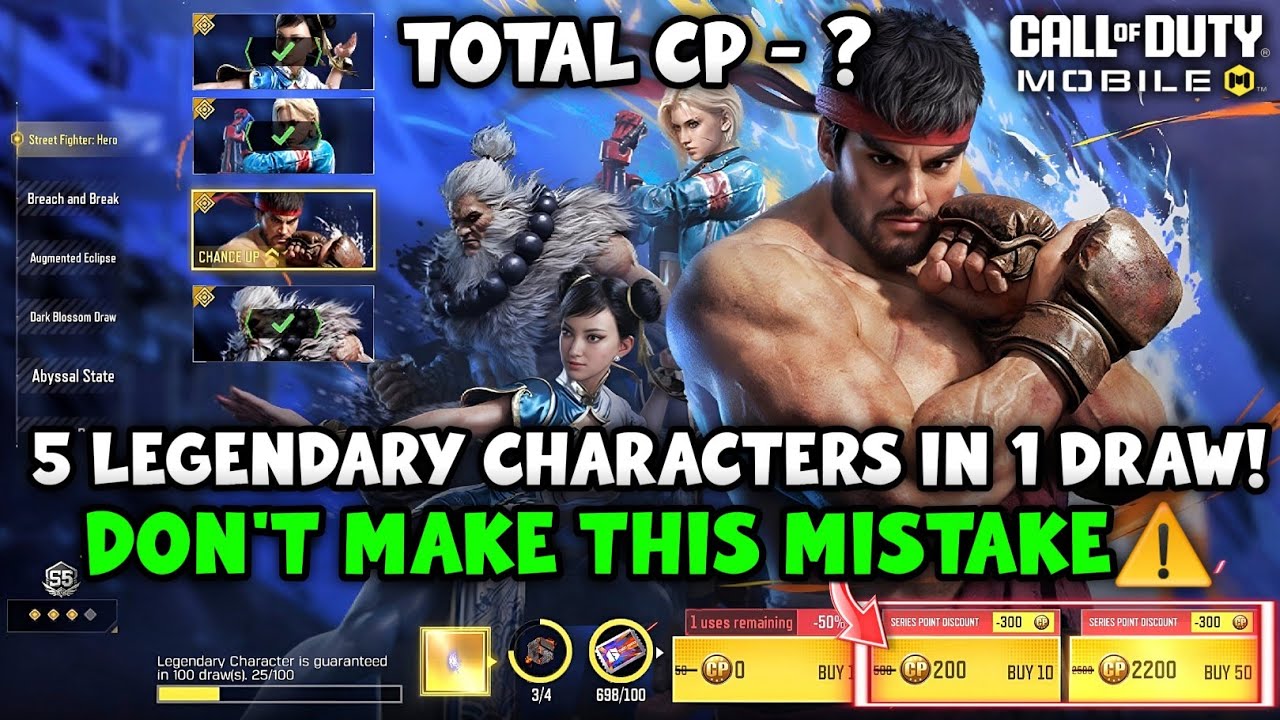 Покупка полного набора героев Street Fighter Hero Draw CODM | Сколько CP нужно?