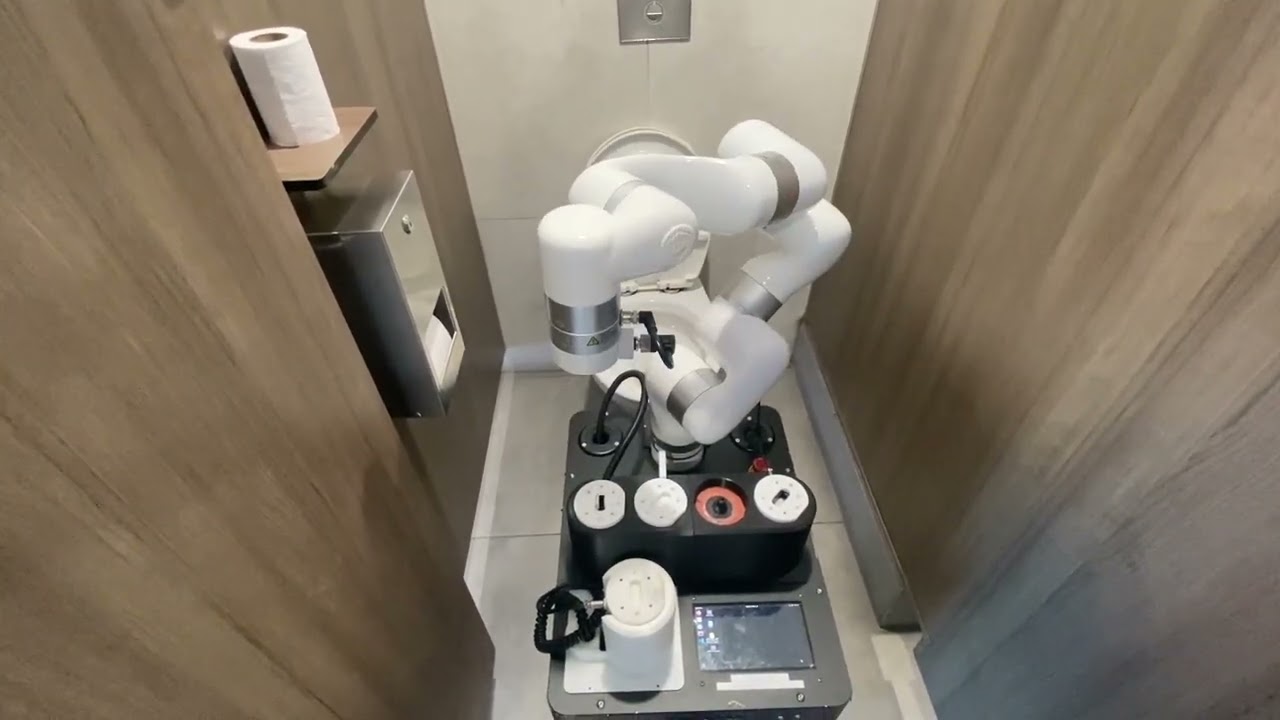 Hivebotics - Feb 2024 Milestone 1 (5x Speed) | Autonomous Commercial Toilet Cleaning Robot