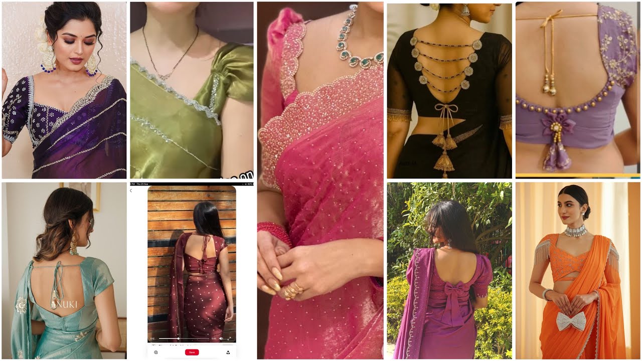 Fancy saree blouse design 