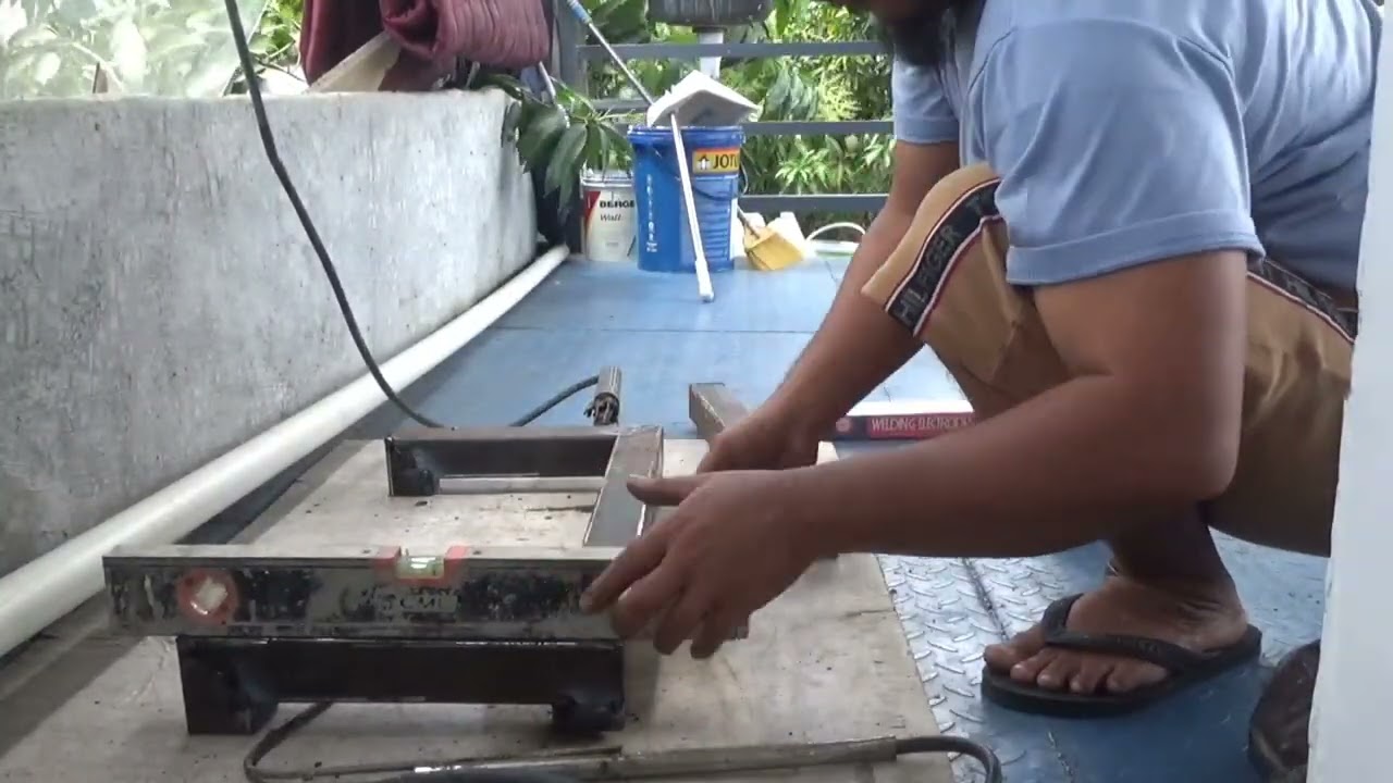 PEMBUATAN MEJA MAKAN DARI BESI HOLO 2X2 ALAS KERAMIK @Yanto_famly_camverpan