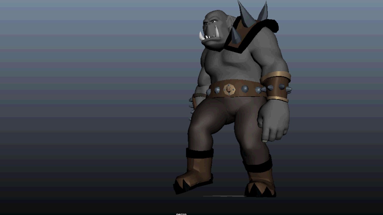 Orc Stylized walk cycle animation test ;)