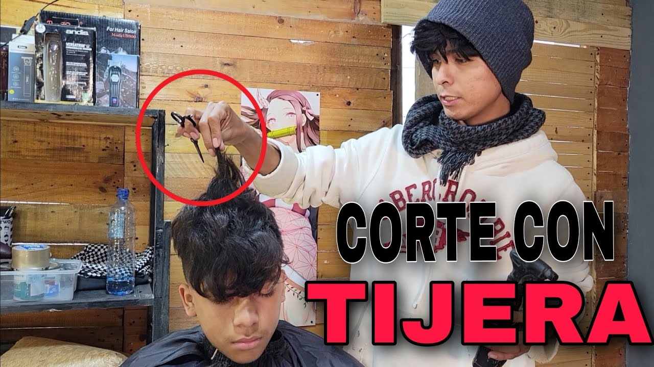 Como CORTAR con TIJERAS la parte de ARRIBA  en el CORTE de CABELLO *SUPER FACIL*