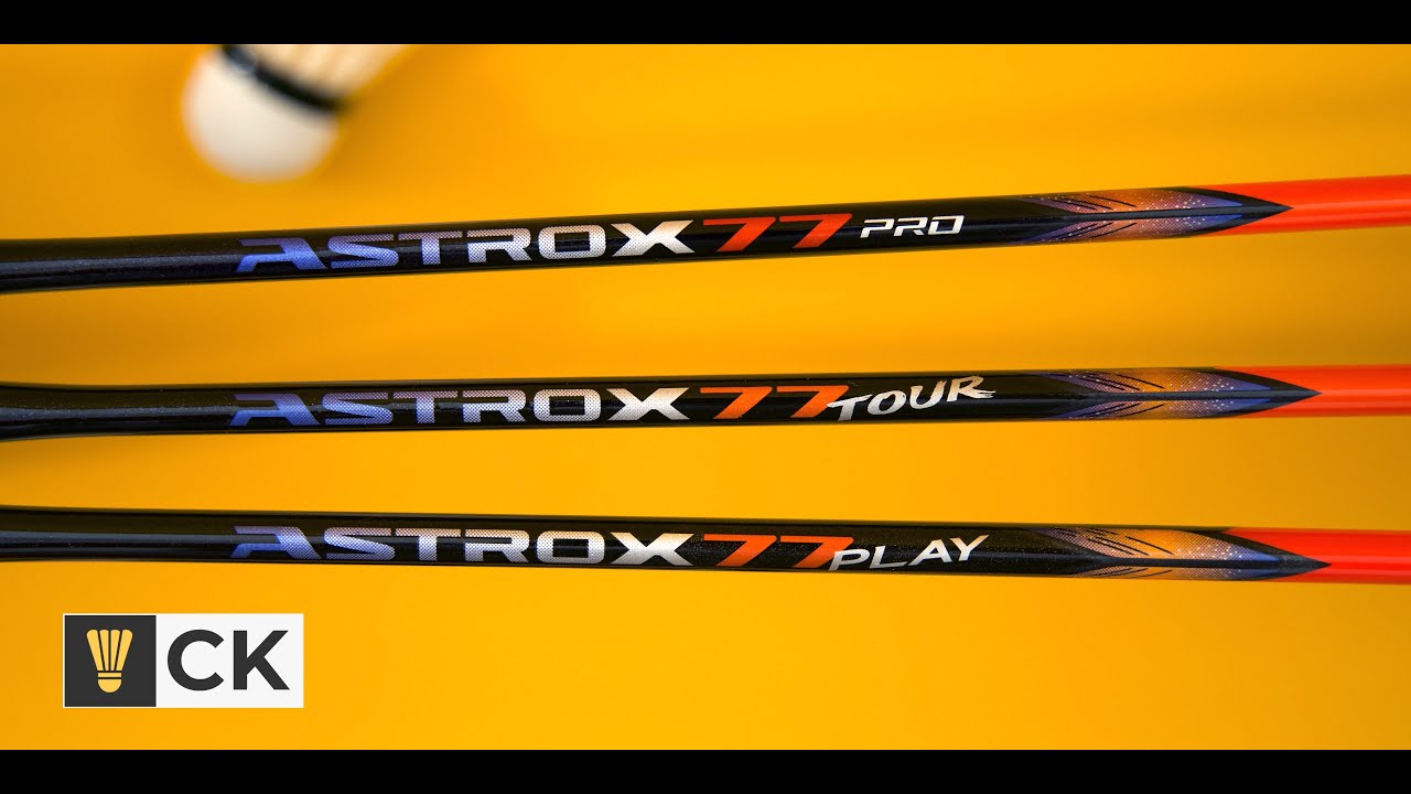 Сравнение ракеток для бадминтона Yonex Astrox 77 Pro, Tour и Play — где находится модель Game?