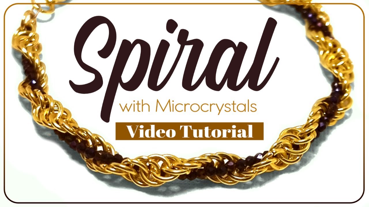 Spiral Chain Maille Weave with Jump Rings and Micro Crystals