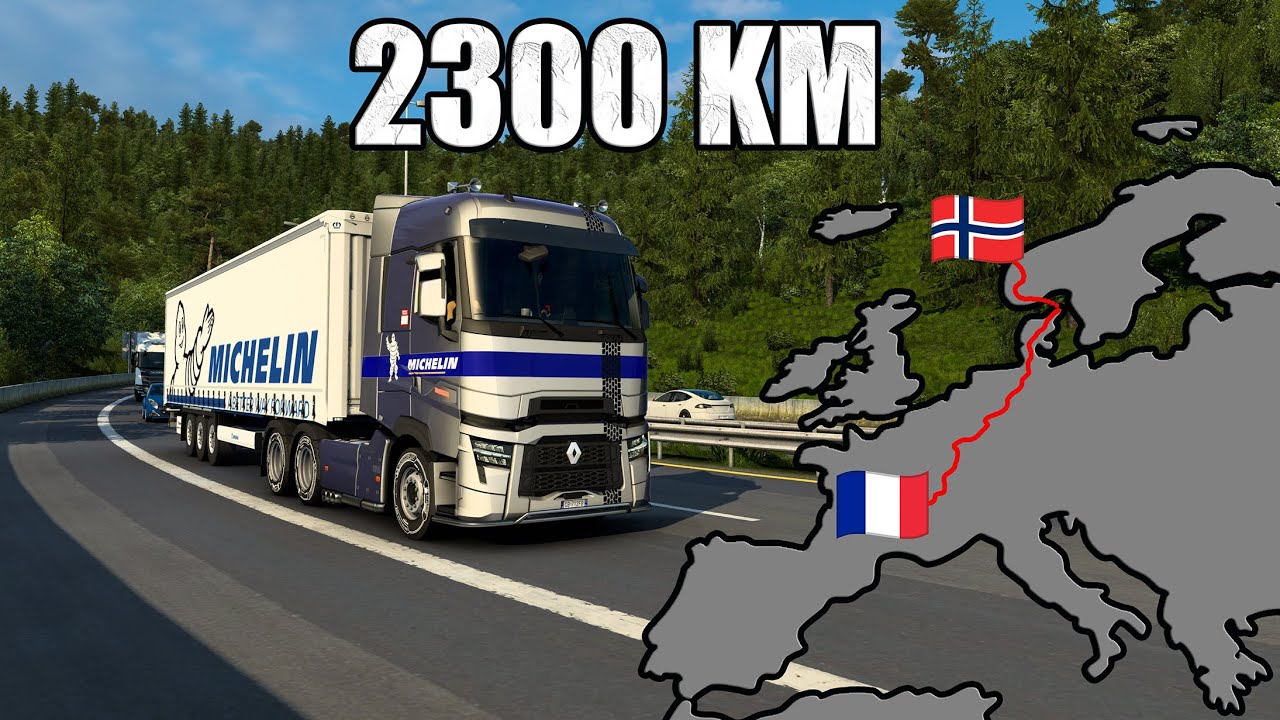 ETS2 ProMods Long Delivery From France to Norway | Euro Truck Simulator 2 (Renault T High)