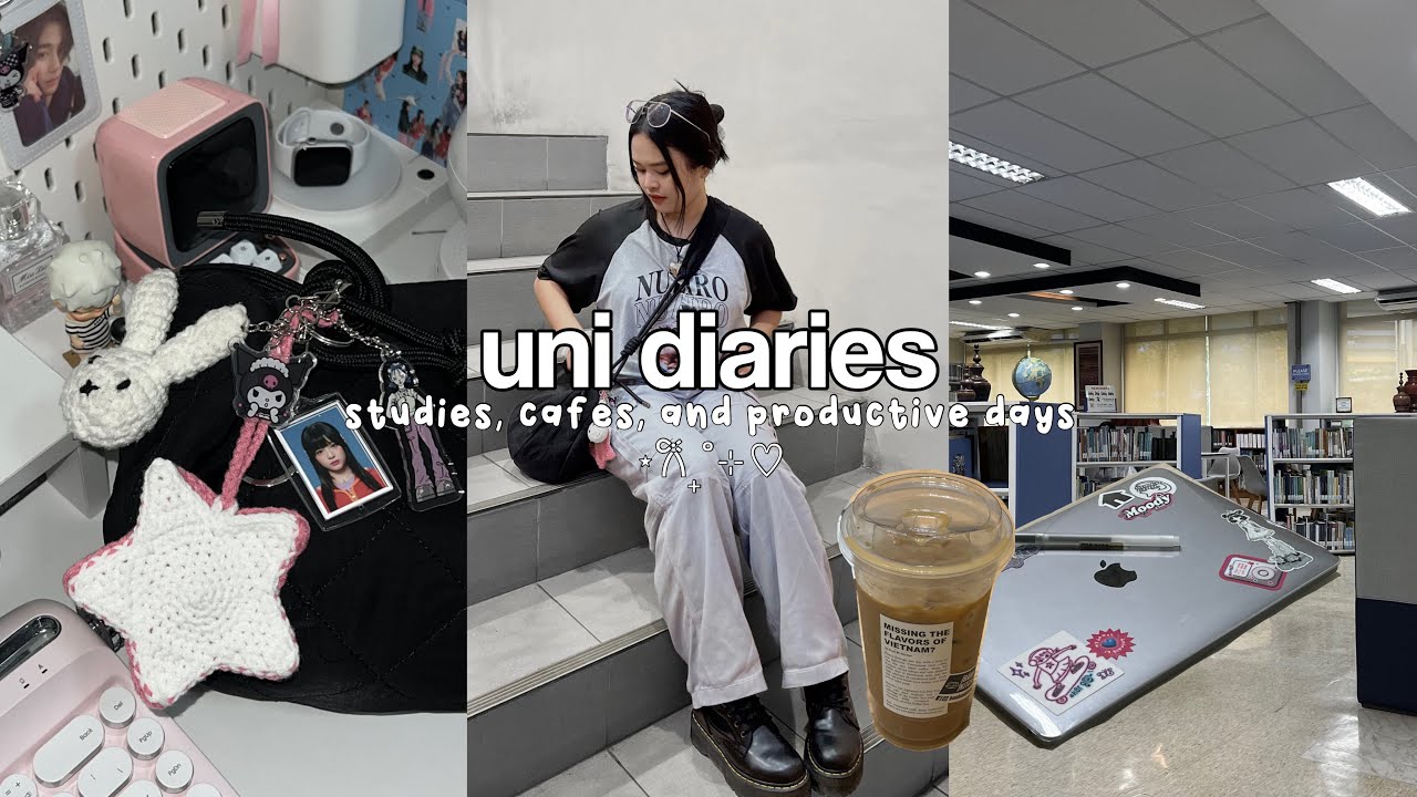 uni vlog: productive days, studying, aesthetic cafes, library & lectures, davao study vlog 📚